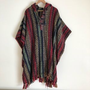 Hippie/Boho Patterned Cape Poncho Unisex OS